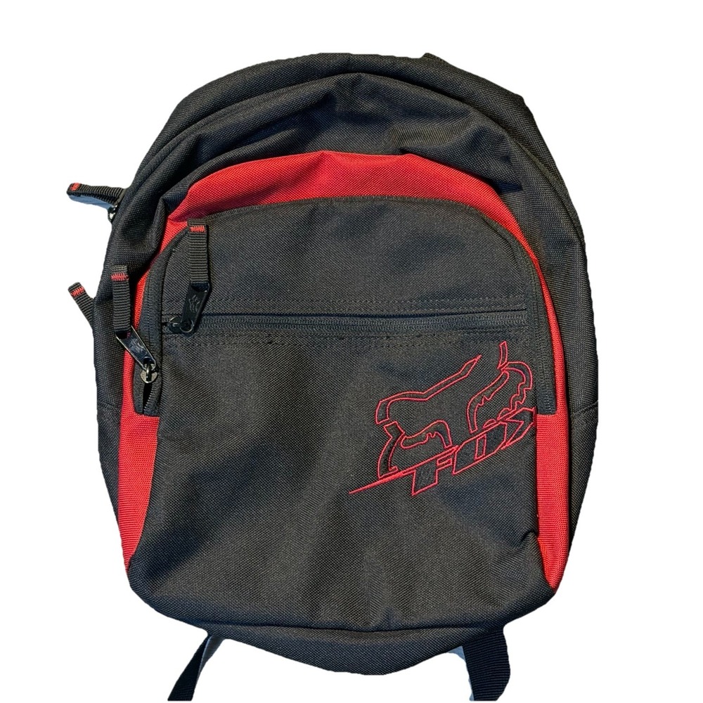 Fox Racing Black Red Mini Backpack Bag Small Daypack y2k